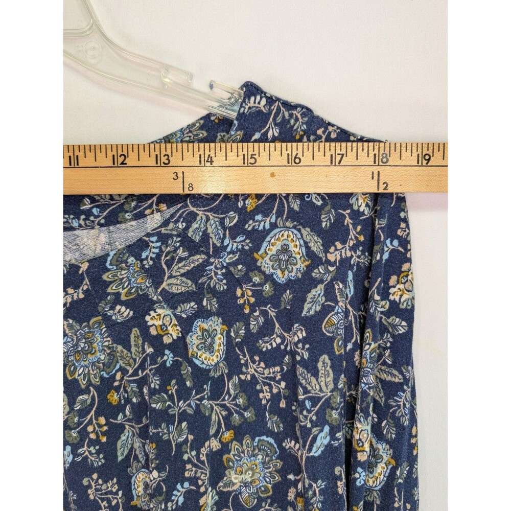 Croft & Barrow 2X Blue Multicolor 3/4 Sleeve Floral Boho Tunic Top - Picture 6 of 8